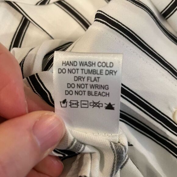 New Urban Outfitters Lumiere Black White Stripe Button Down Blouse Size S - Picture 7 of 7